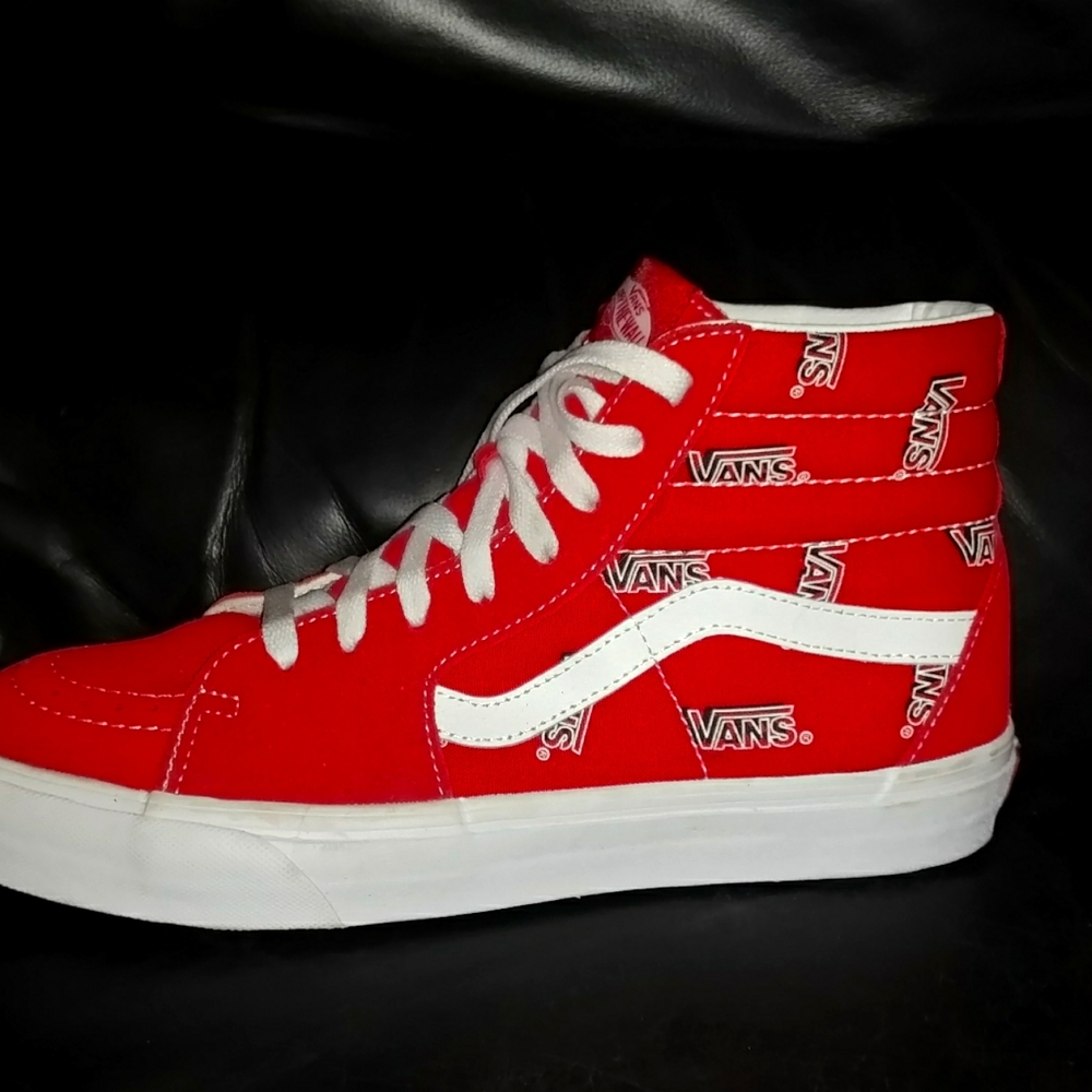 Vans Red and White Size 9 mens